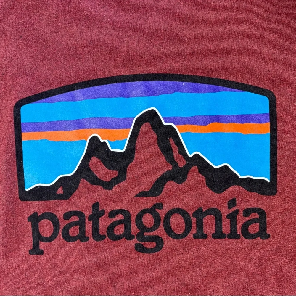 Patagonia red crewneck tee with grey trim - Picture 4 of 7
